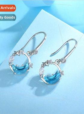 stars moon ear hooks women dream chasing moon earrings delic
