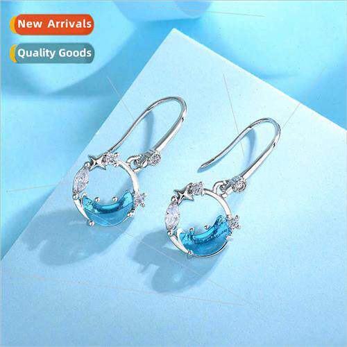 stars moon ear hooks women dream chasing moon earrings delic