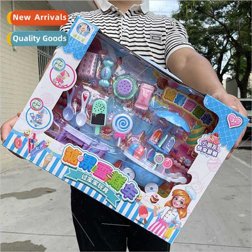 Children play house burger fries plastic toys girls dessert