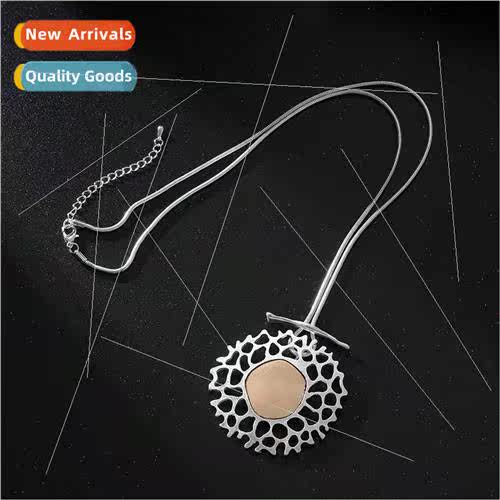 Fashion Color Clash Hollow Geometric Alloy Pendant Women Lon