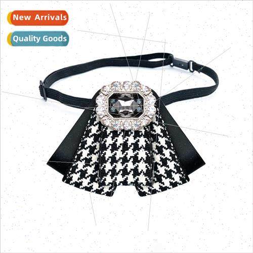 Korea Thousand Bird Plaid Black Bow JK Bow Tie Korea Rhinest
