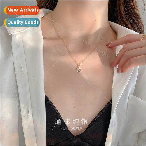 s925 silver Korea diamonds zirconia necklace niche classic c