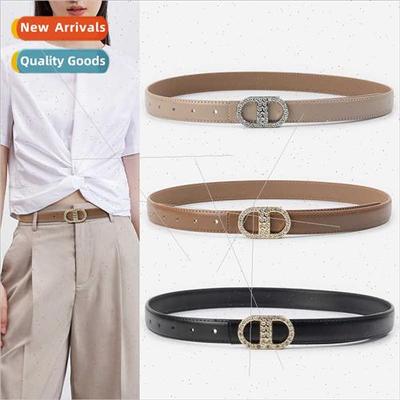 Diamond leather ladies belt cowhide casual pants coat coat d