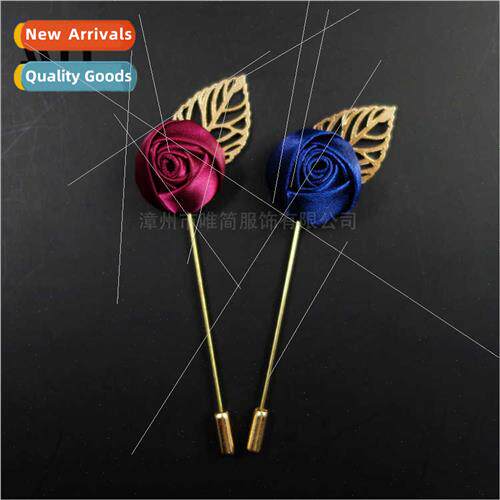 Men su gold leaf rose brooch corsage corsage men women lapel