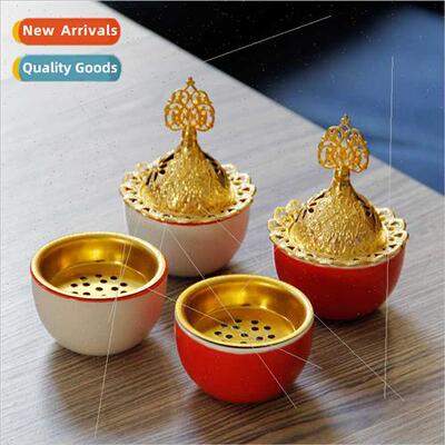 Middle East Arabian lovely small incense burner gold metal c
