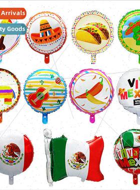 New 18 inch national flag aluminium film balloon Mexico roun