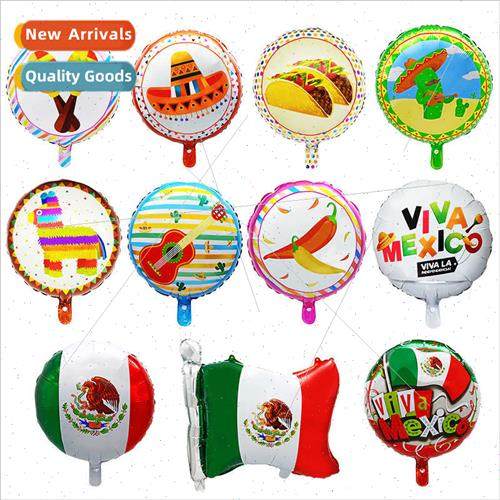 New 18 inch national flag aluminium film balloon Mexico roun