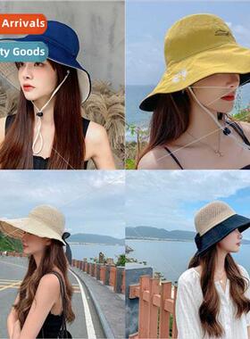 Large brim double-sided fisherman hat female spring summer f