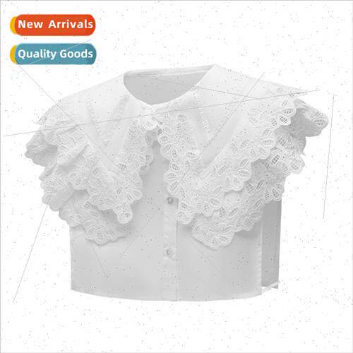 Autumn winter new Japan double layer lace big doll shirt col