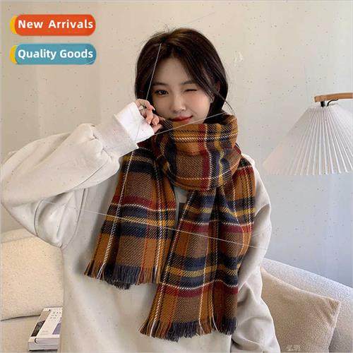 2022 fall winter new double-sided plaid scarf men women in K