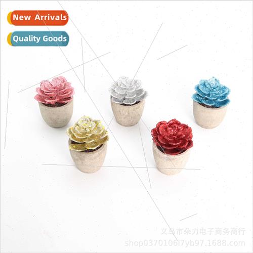 Office simulation potted plants mini gold onion powder succu