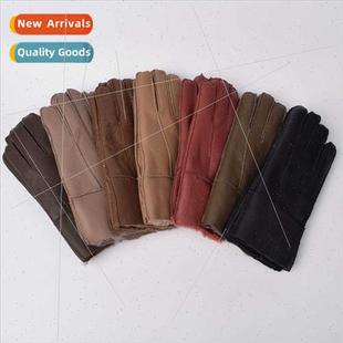 integrated outdoor gloves wool cycling sheepskin Fur