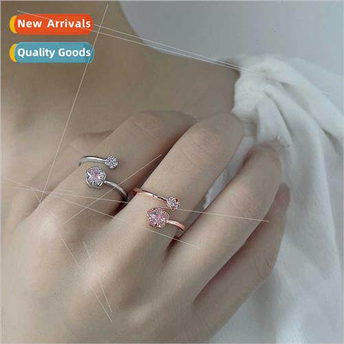 Pink Cherry Blossom Ring 2023 Fashion Summer Ring Glter Diam