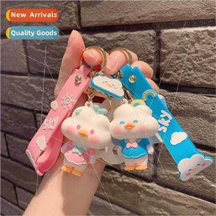 pvc soft plastic Chicken duck keychain pendant key creative
