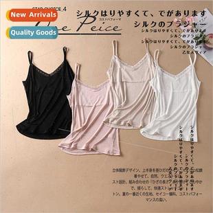 2024 summer new silk camisole female mulberry silk loose sol