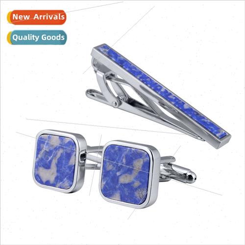 natural lapis lazuli high-grade men French cufflinks tie cli