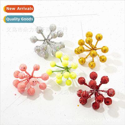 New 11 Heads Gold Dust Sequin Fru Christmas Tree Rattan Wrea