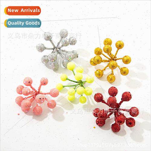 New 11 Heads Gold Dust Sequin Fru Christmas Tree Rattan Wrea