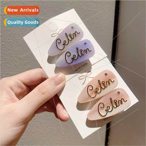 French letter hair clips female side bangs clip headdress eh