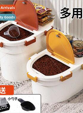 Pet Food Storage Bucket Cat Food Storage Box Sealed Boxes Mo