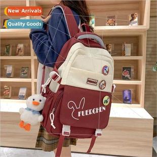 backpack ins girl schoolbag large junior heart capacy Korean