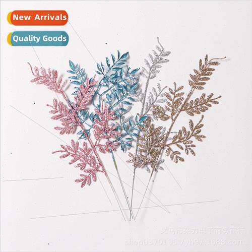 40cm Melon Leaf Christmas Gold Dust Plastic Leaf Christmas D