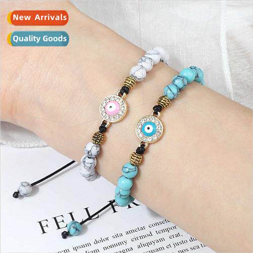 Alloy Jewelry Bow Evil Eye Bohemian Pearl Bracelet Frosted T