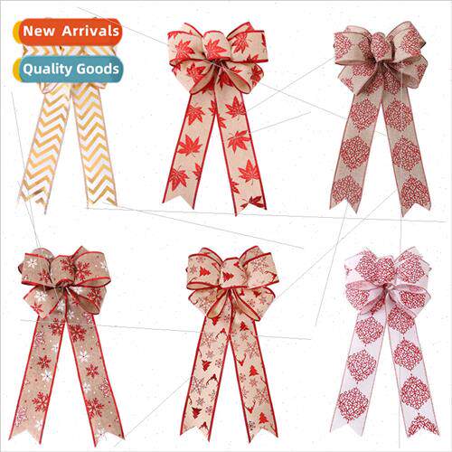 Maple Leaf Snowflake Large Christmas Bow Christmas Tree Deco