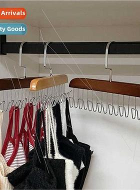 8 hooks wooden sling hangers multifunctional underwear under