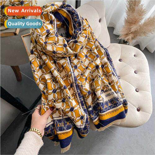 Double-sided imation cashmere scarf fall winter Europe Uned
