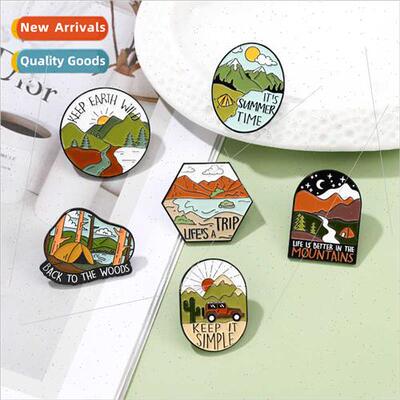 New creative mountain desert tent sunrise landscape modeling