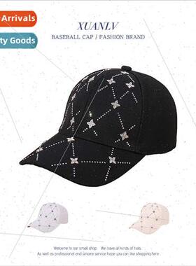 Spring Autumn new shiny rhinestone flowers sun hat ladies ou