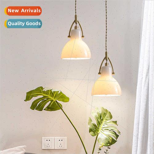 Scandinavian minimalist pure copper milky glass small chande