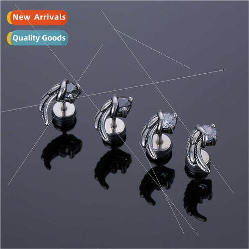 Creative tanium steel casting earrings punk tide men earring