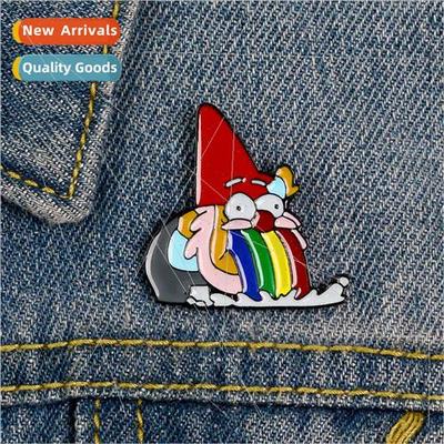 Rainbow Dwarf Pin Children Cartoon Enamel Alloy Oil Drip Bad