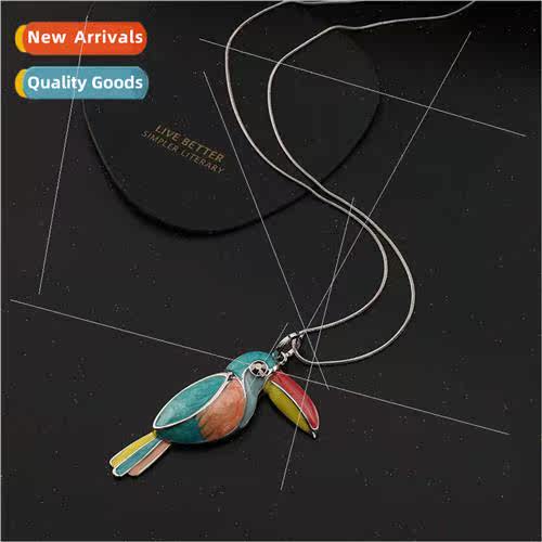 Necklace Europe popular colorful bird sweater chain new ladi