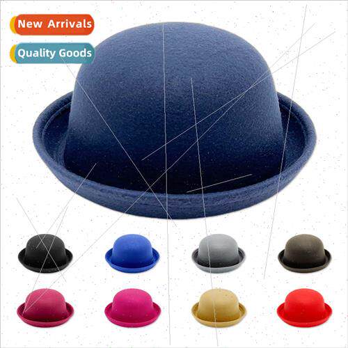 Japanese parent-child  dome bowler hat imation tweed cashmer