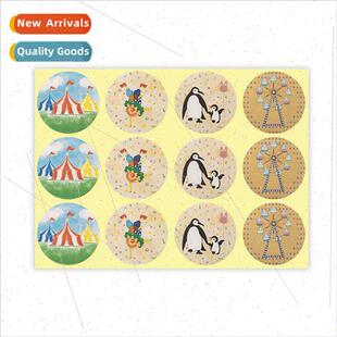 New Circus Stickers Amusement Park Cartoon Seal Stickers  Ba