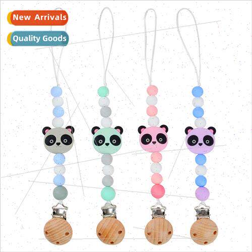 Panda Head Anti Drop Chain licone Panda Pacifier Chain licon