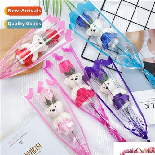 Bear bouquet wh flowers  Day Mid-Autumn Festival send valent