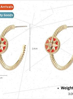 2023 S925 lver Needle Octomom Drip Oil Earrings Europe che L