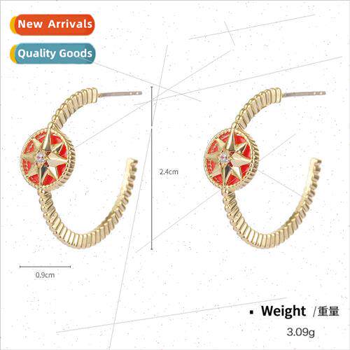 2023 S925 lver Needle Octomom Drip Oil Earrings Europe che L