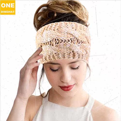 Winter Hair Accessories Women Knted Woolen Hair Bands Dot Ya