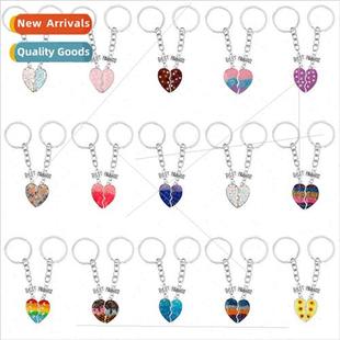 New letters best friends good friends keychain gradient colo