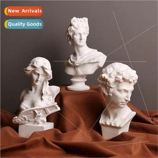 Scandinavian Greek figure statue resin ornament David lyre w