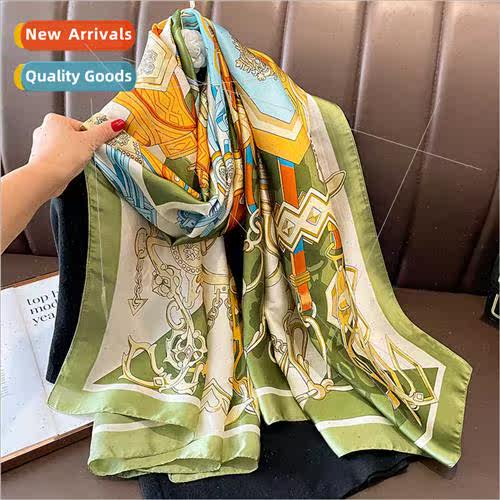 2023 new Europe Uned States fashion temperament silk scarf f