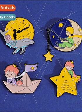 Cartoon cartoon prince series  badge cute boat whale accesso