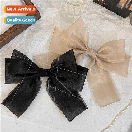 Top clip French bow spring clip retro mesh elegant back head