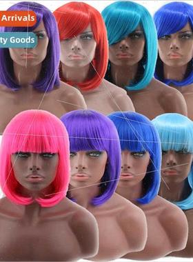 Color anime Qi u cosplay fashion short hair female bob head
