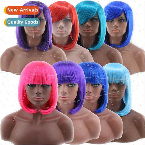 Color anime Qi u cosplay fashion short hair female bob head